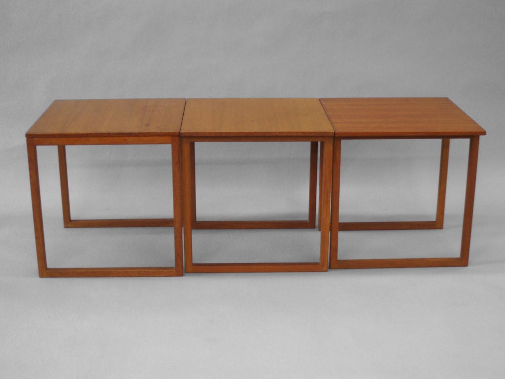 Cube Nest of Teak Tables by Kai Kristiansen for Vildbjerg Møbelfabrik