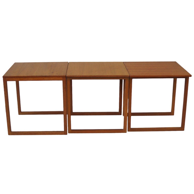 Cube Nest of Teak Tables by Kai Kristiansen
