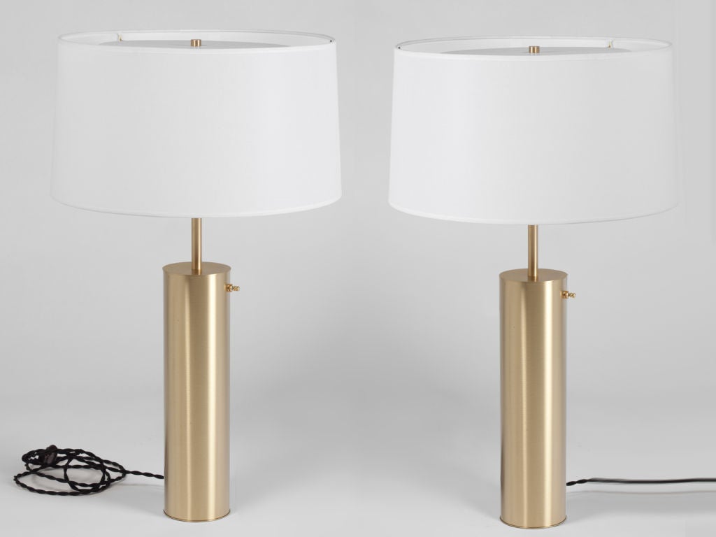 Pair of Classic Nessen Brass Table Lamps