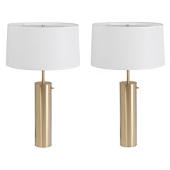 Pair of Classic Nessen Brass Table Lamps