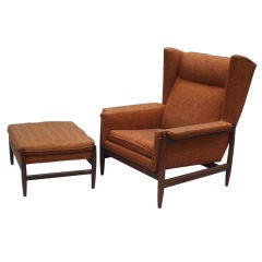 Adrian Pearsall Craft AssociatesGentleman's Modernist Wingback Chair and ottoman