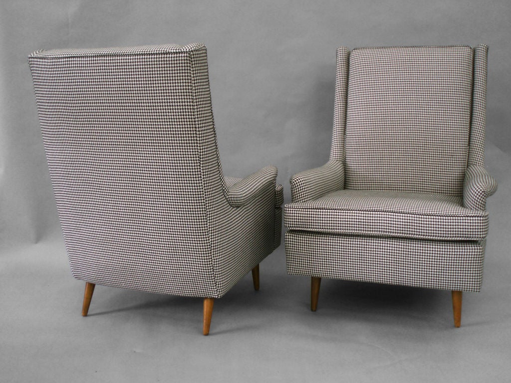 Pair of High Back Modernist Library Chairs by Paul McCobb for Winchedon