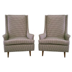 Pair of High Back Modernist Library Chairs by Paul McCobb