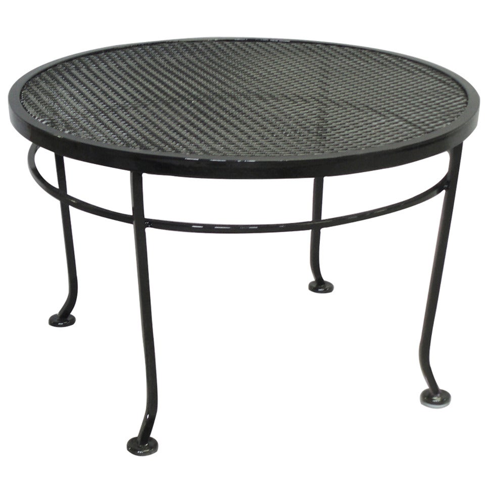 Wrought Iron and Mesh Side Table by Russell Lee Woodard