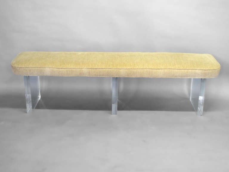 American Lucite Base Bench in the Style of Vladimir Kagen