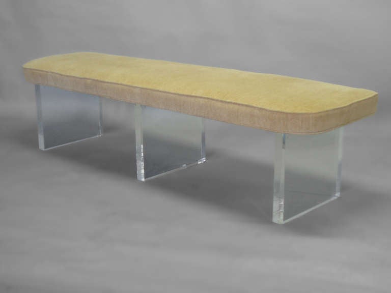 Late 20th Century Lucite Base Bench in the Style of Vladimir Kagen