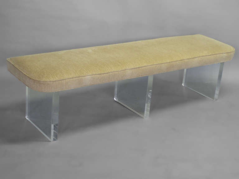 Lucite Base Bench in the Style of Vladimir Kagen 1