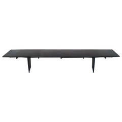 Extra Long Architecturally Structured Ebonized Bench 7
