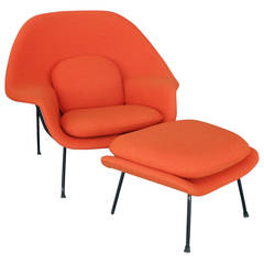 Retro Saarinen for Knoll Womb Chair with Ottoman