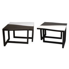 Four Puzzle Pattern Side Tables Fit into Cocktail Table
