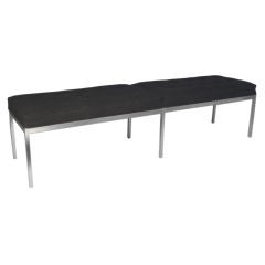 Brushed Stainless Steel Bench by Florence Knoll for Knoll