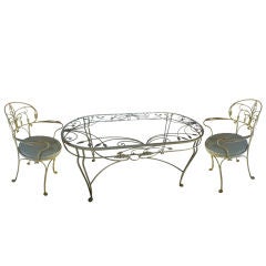 7 piece Iron Patio Set Oval table - 6 chairs 2 arm, 4 side