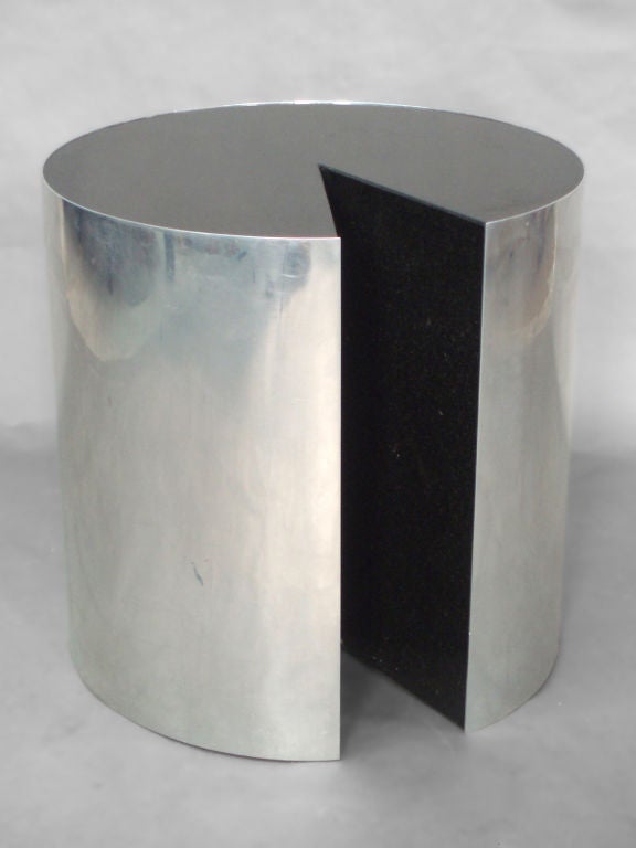 Aluminum and Granite Slice Cylinder Table Produced by Pace