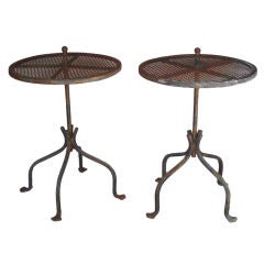 Pair of Wrought Iron Tables / Gueridons in manner of Salterini