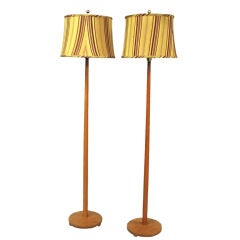 Pair of Danish Teak Floor Lamps