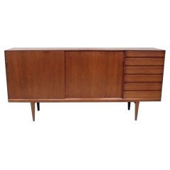 Large  Sliding Doors with Drawers Teak Credenza