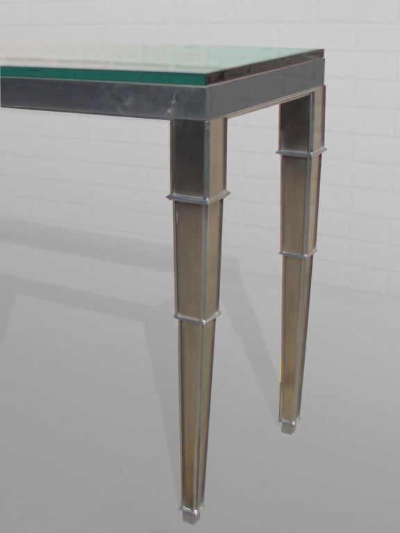 Monumental Custom Made Stainless Steel Console Table