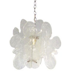 Italian Glass Entryway Pendant Lamp by Mazzega