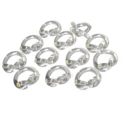 Set of Twelve Lucite Napkin Rings by Rialto Products