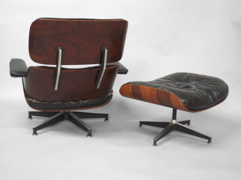 First Year Production Eames Lounge with Swivel Base Ottoman 1