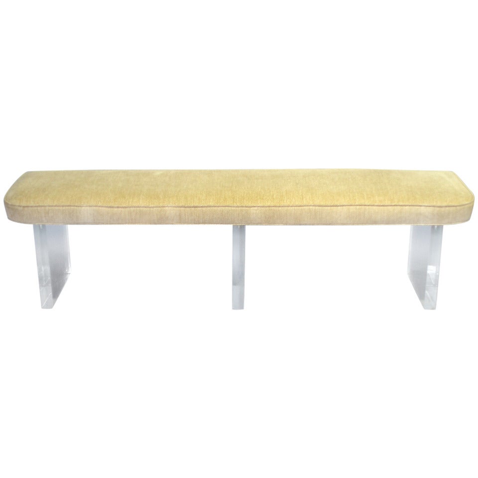 Lucite Base Bench in the Style of Vladimir Kagen