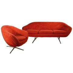 Overman Suite Couch and Swivel Tub Chair