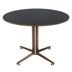 Rosewood wth Black Laminate Top Dining Table by Wormley