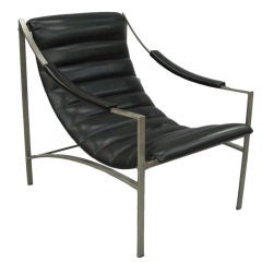 Italian Nickel Frame Sling Lounge Chair