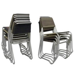 Retro Set of 16 Aluminum Frame Canvas Stack Chairs by Jack Heaney