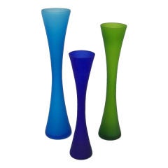 Three Italian Glass Vases Imported by Rosenthal Netter