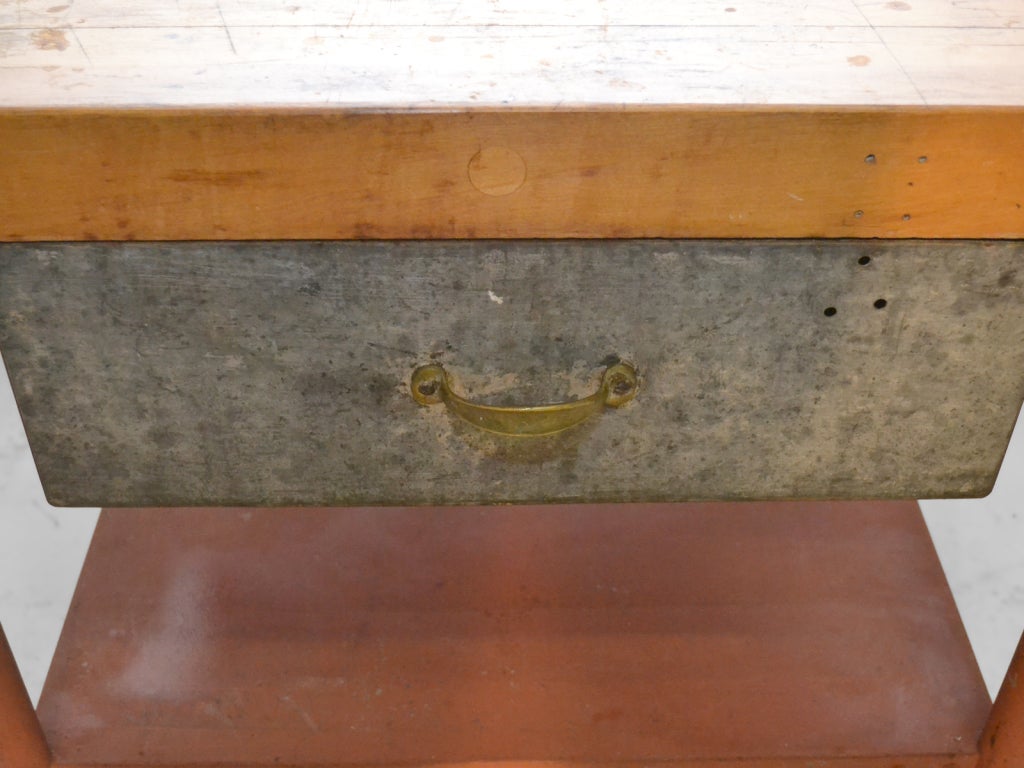 Industrial Kitchen Work Station Butcher Block Wood Top 1