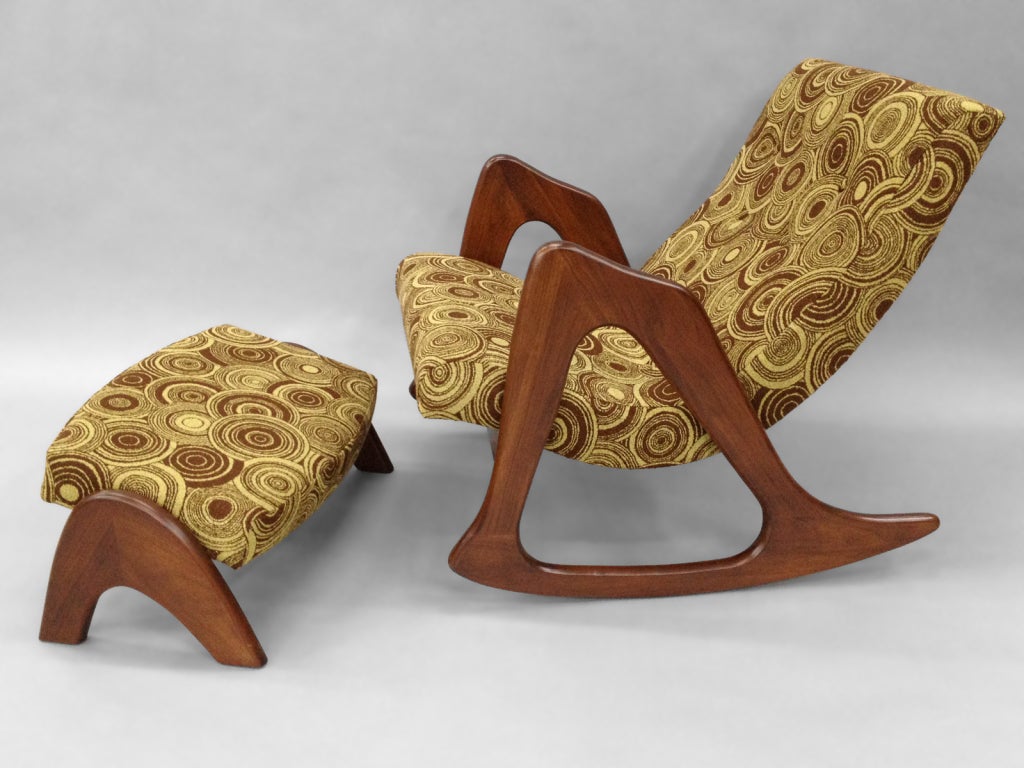 Organic Frame Rocking Chair with Ottoman by Adrian Pearsal