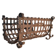 Arts and Crafts Wrought Iron Log Holder