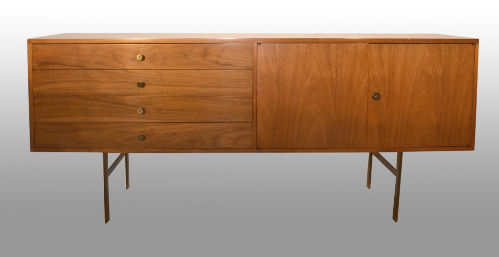 Paul McCobb Connoisseur Collection Buffet/Server. 4 drawers flanked by two doors, on brass legs.
