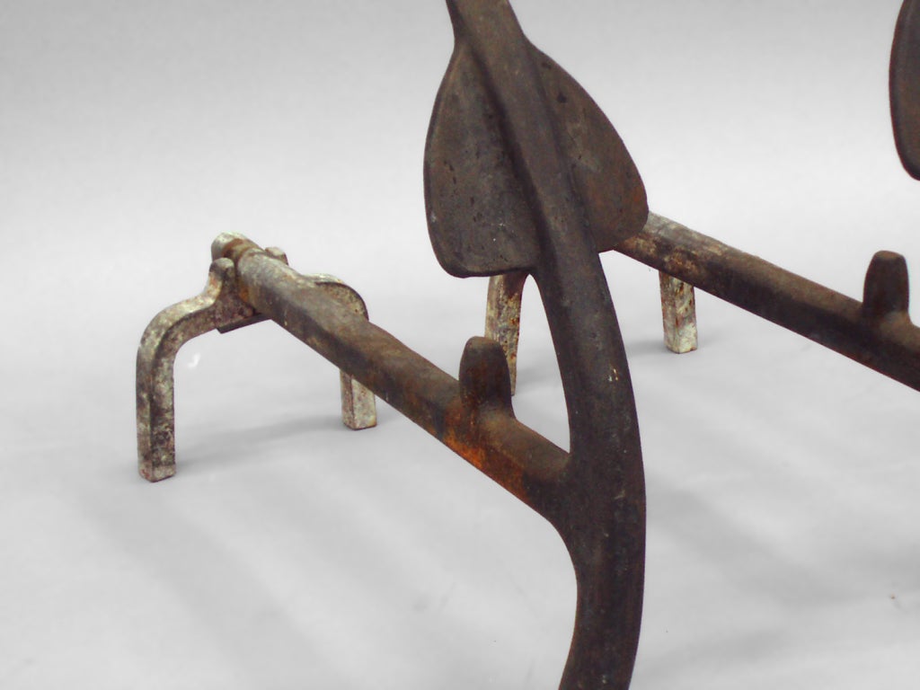 Cast Anchor Andirons
