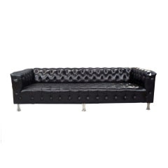 Button Tufted Leather Chesterfield Sofa by John Vesey