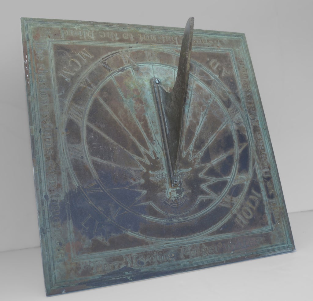 19th Century Bronze Sun Dial with solid gnomon