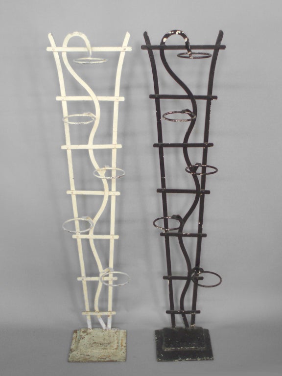 Pair Tall Wrought Iron Plant Stands