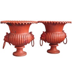 Pair 19th Century Cast Iron Planters 11