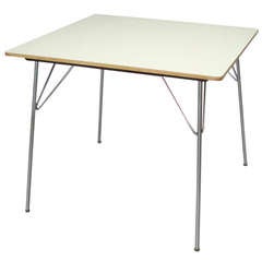 Table de salle à manger pliante DTM 20 à plateau stratifié blanc de Charles et Ray Eames