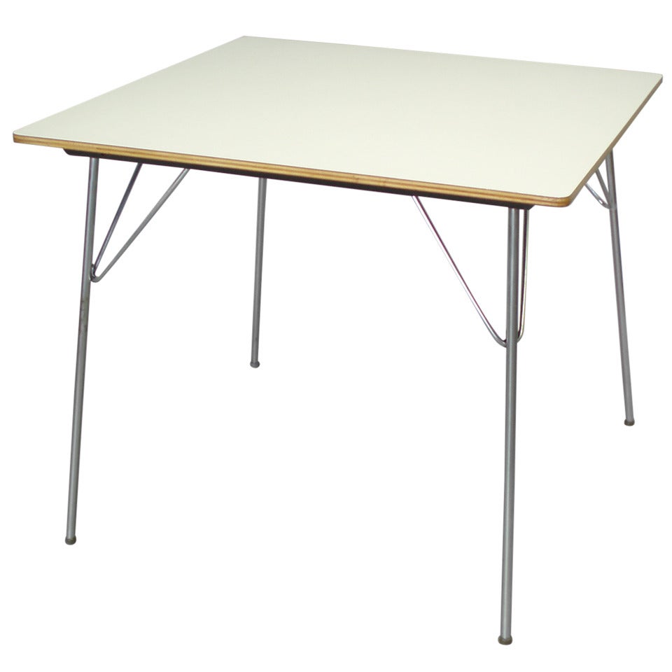 White Laminate Top DTM 20 Folding Dining Table by Charles and Ray Eames