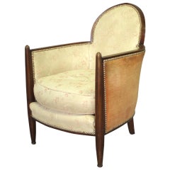 Fluted Front Art  Deco Lounge Chair Attributed to Eugene Schoen