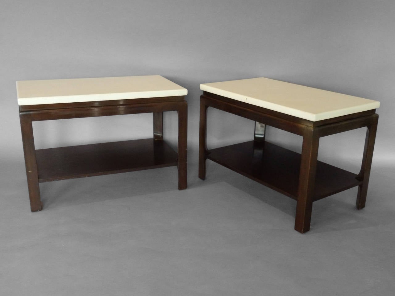 American Pair of Frankl Cork Top Side Tables