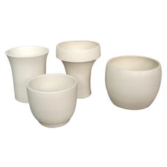 Vintage Collection of Matte White California Planter Pots