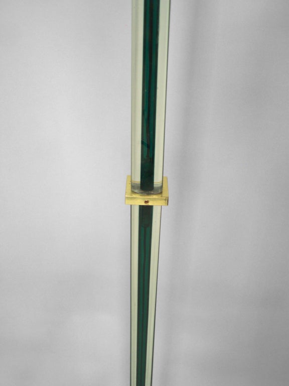 Italian Glass with Brass Torchiere by Venini, Murano In Good Condition For Sale In Ferndale, MI