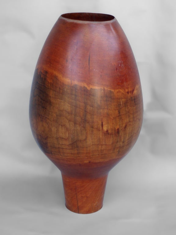 Large-scale turned cherrywood vessel signed Phillip Moulthrop Wild Cherry, numbered 3811.
