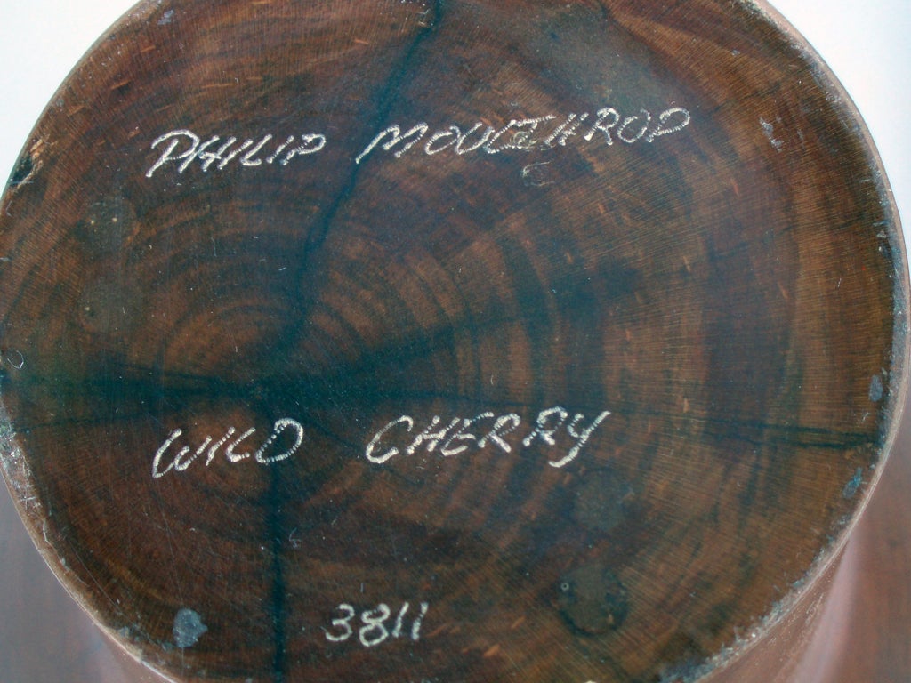 American Large-Scale Turned Cherrywood Vessel Signed Phillip Moulthrop