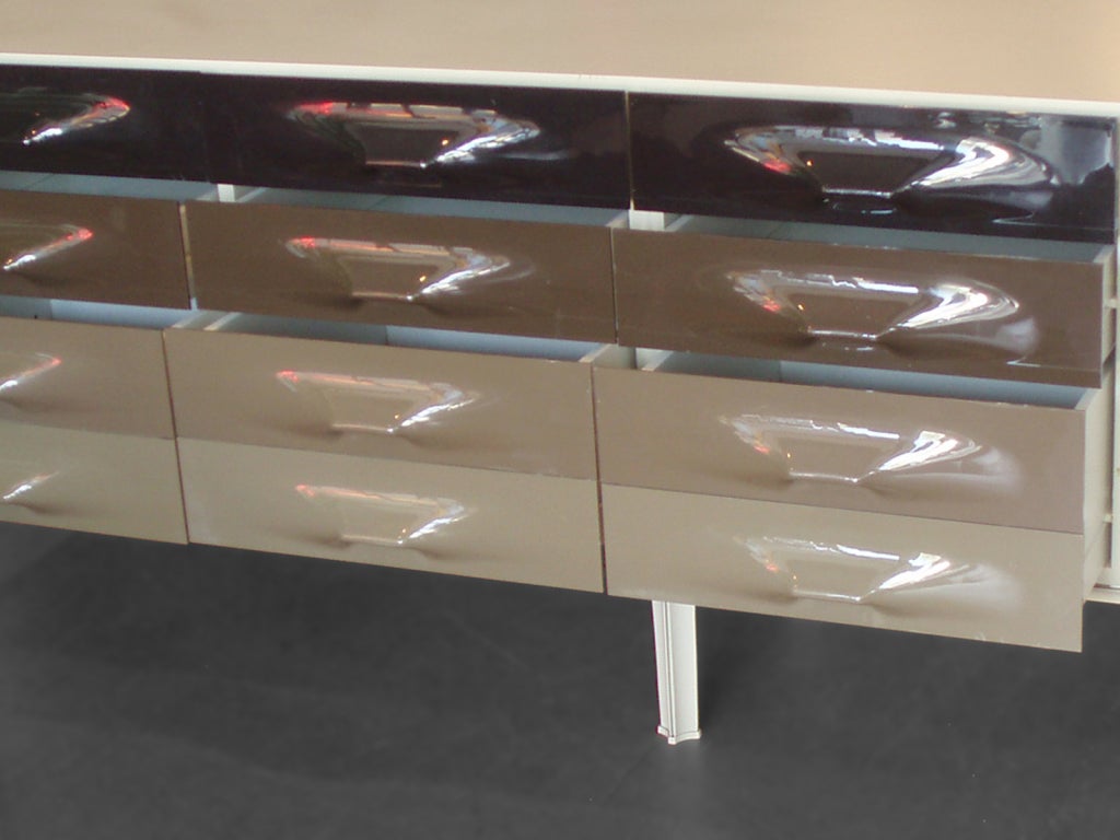 French Large DF 2000 Acrylic Drawer Credenza by Raymond Loewy