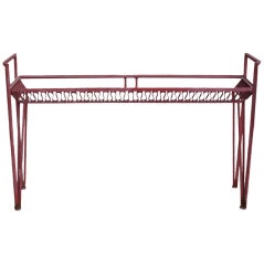 Wrought Iron Glass Top Console Table by Salterini Wrought Iron Glass Top Console Table by Salterini