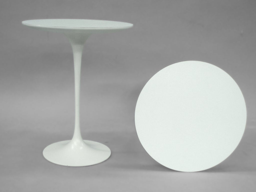 American Pair Early Production Cast Iron Tulip Tables by Eero Saarinen